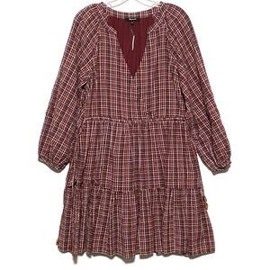 Madewell Seersucker Mini Dress Womens M Tiered Textured Cottagecore Flowy NWT